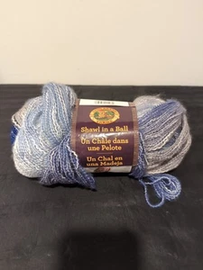 Lion Brand Yarn Shawl In A Ball, Cotton Blend, Soothing Blue 1 Skein - Picture 1 of 2