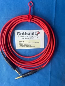 Gotham GAC-1 Instrument Cable Assembly 15 ft. Straight Plugs RED - Picture 1 of 2