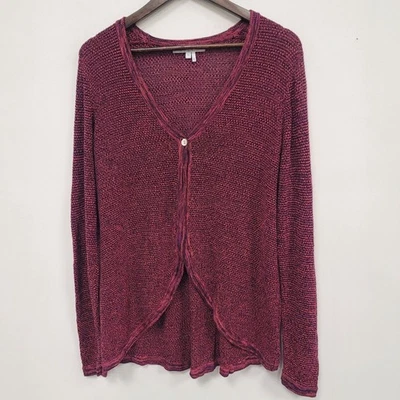 Foxcroft Womens Lightweight Loose Knit One Button Cardigan Size 2X Pink Office - Image 1 of 4