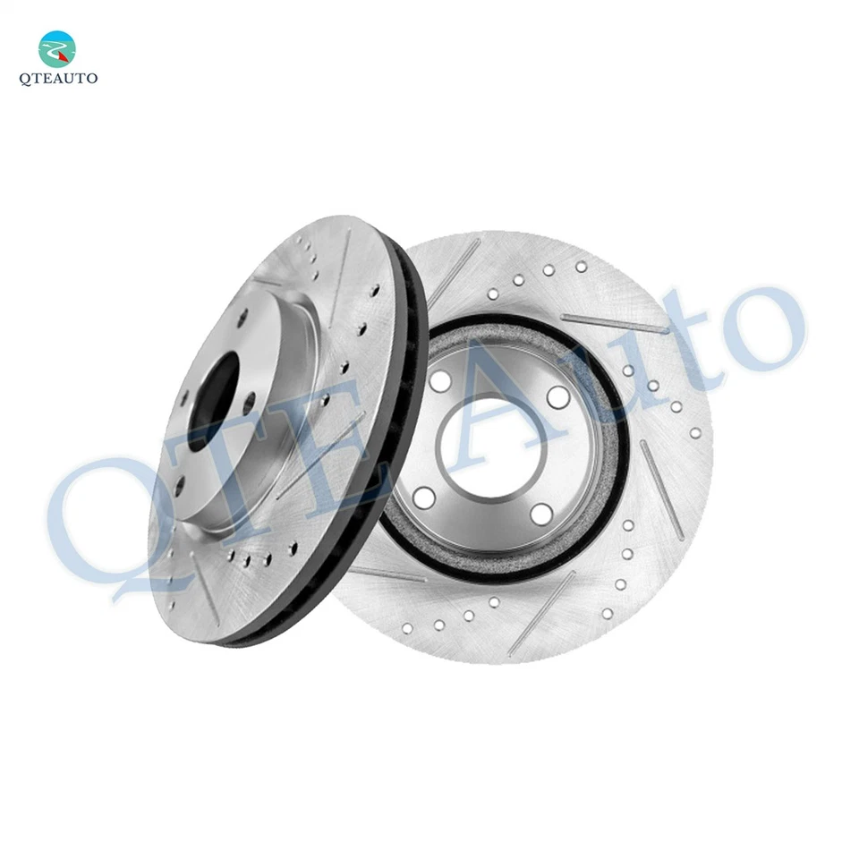 Rotores de disco de freio dianteiros perfurados com fenda 280mm para 2007-2012 Nissan Versa - Imagem 1 de 4