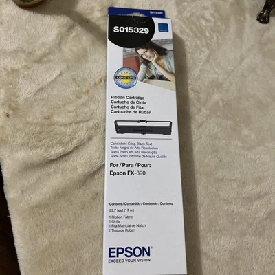 Genuine EPSON S015329 Black Printer Ribbon for LQ590 FX890 Outdated 8-21-24 - Image 1 of 4