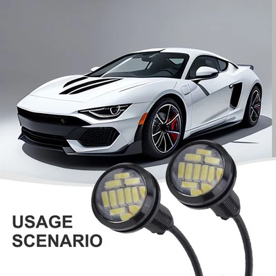 Car LED Lights Parking 12LED Reversing 12V Running 15W White - Image 1 of 4