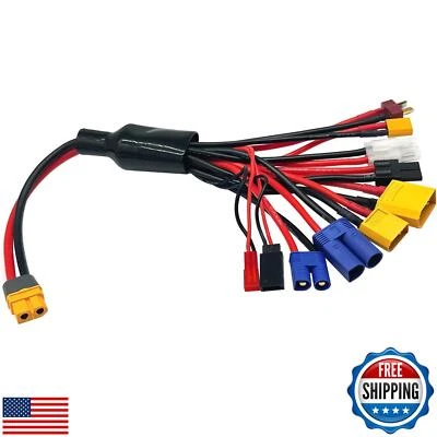 Adaptador de cargador de batería RC Lipo conector divisor cable 10 en 1 pulpo conve Foto 1 de 4