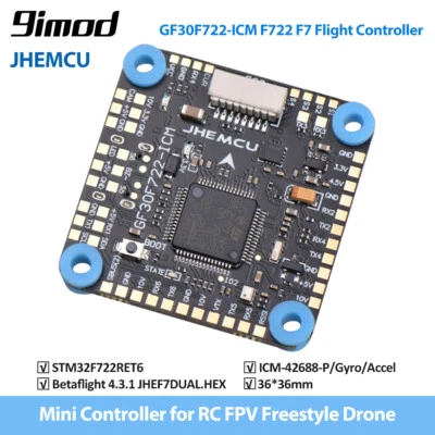 9IMOD JHEMCU GF30F722-ICM F722 F7 Flight Controller Doppio BEC per Drone RC FPV - Immagine 1 di 4