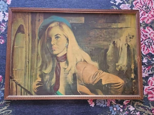 Ernest Ratcliff Ingrid Framed Vintage Print Tretchikoff Shabner MCM 60s 70s VTG - Picture 1 of 6