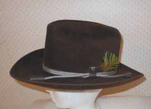 Vintage Knox Roundup Collection Cowboy Western Hat Size 7 1/4 Rope Feather Ban - Picture 1 of 11