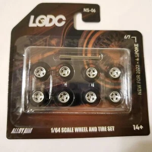 LODC Series 2 8 mm 4 ruote raggi NS2 6/7 cerchio cromato con inserto cromato 1:64 - Foto 1 di 2