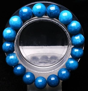 12mm Natural Gem quality Light Blue Apatite Crystal Round Beads Bracelet AAA - Picture 1 of 6