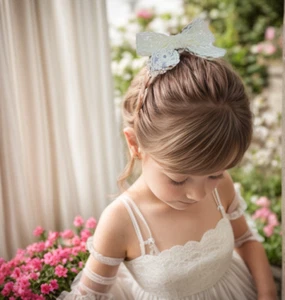 Lace Baby headband hair clip sets, girl toddler flower girl wedding headband - Picture 1 of 15