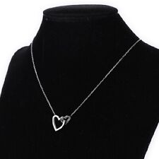 Michael Kors Silver Heart Shape Pave Heart Links Pendant Necklace