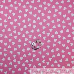 BonEful Fabric FQ Cotton Quilt Pink White Small Little Heart Baby Girl Princess - Picture 1 of 14