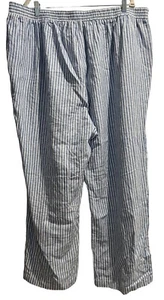 Jessica London Pullon Pants Plus Size 28W Blue White Stripes Linen Blend NWT - Picture 1 of 6