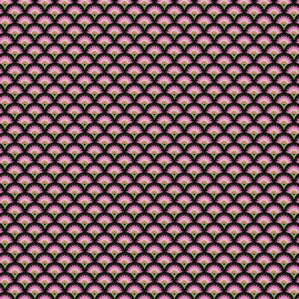 Northcott водяные лилии 25061 99 черный цветок гребешок хлопок - Изображение 1 из 1