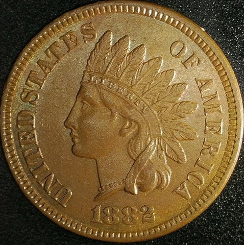 1882 Indian Head Cent - RED BROWN BU - UNCIRCULATED HIGH GRADE - Free Shipping Cover