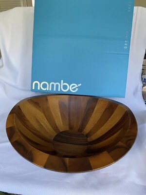 Nambe Butterfly Collection 4 Qt Acacia Wood Salad Bowl Only Natural - Image 1 of 4