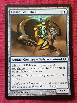 Magic The Gathering SHARDS OF ALARA MASTER OF ETHERIUM artifact card MTG - Image 1 of 2