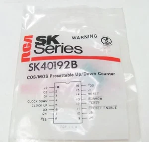 RCA SK40192B - Contadores preestablecidos arriba/abajo CMOS IC, NUEVO DE LOTE ANTIGUO NTE40192B - Imagen 1 de 1