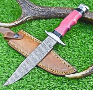 Custom Hand Forged Damascus Steel BOWIE Knife, Hunting Knife, CAMPING KNIFE 532