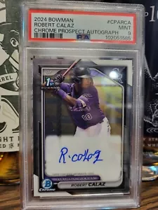 Robert Calaz Colorado 2024 Bowman Chrome 1st Bowman Autograph PSA 9 Mint - Bild 1 von 2