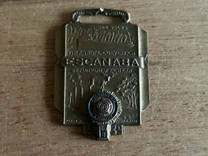Broken Escanaba Michigan Watch FOB 1939 American Legion Greenduck Virgin Forests - Picture 1 of 16