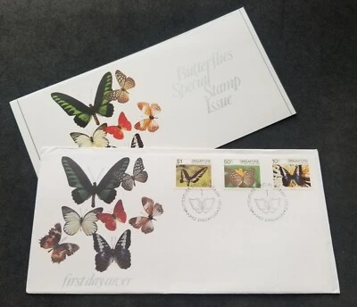 *ENVÍO GRATUITO Mariposas de Singapur 1982 Insecto Flor Fauna (FDC) *ver escaneo Foto 1 de 4