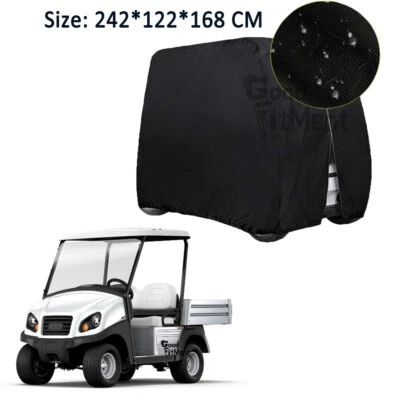 Capa de carrinho de golfe impermeável com zíper resistente para ClubCar Car Carryall 300 2 passageiros - Imagem 1 de 4