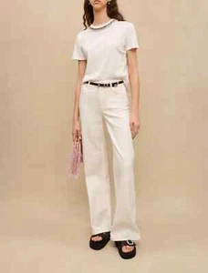 Maje Women's T-Shirt Size 1 / S Embellished MFPTS00632 - Picture 1 of 15