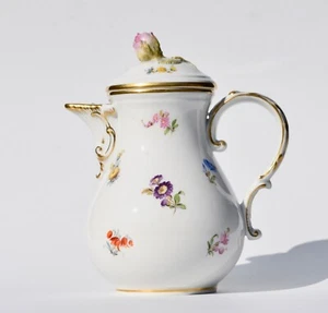 Vintage Meissen Hot Water Pot/Chocolate Pot - Floral Sprays/Applied Rose Finial - Picture 1 of 19