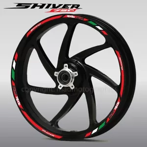 Shiver 750 decalcomanie ruota moto cerchio adesivi righe per aprilia laminato - Foto 1 di 2
