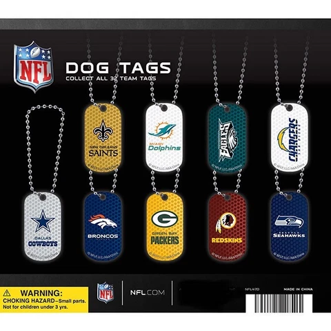 NFL DOG TAG KEYCHAIN PVC FOOTBALL 32 TEAMS KEY COWBOYS PACKERS PATS SUPER BOWL Cover