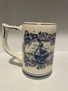 Vintage Heineken Delft Blue Holland Porcelain Beer Stein Mug Windmill Dutch 16oz - Picture 1 of 7