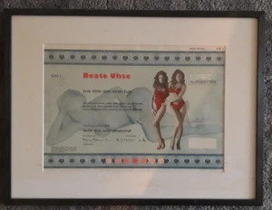 Beate Uhse Original Aktie, original Unterschriften, 30x42 cm, eingerahmt - Bild 1 von 2