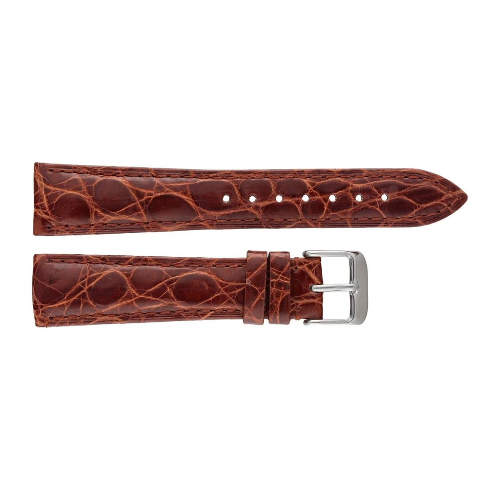 deBeer Genuine Crocodile 19mm/16mm Buckle Havana Stitched L Watch Band - Image 1 of 1