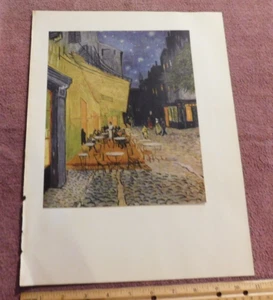 Van Gogh Print 1952 "Sidewalk Cafe At Night, 1888" - Picture 1 of 4