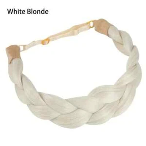 Synthetic Headband Braid Hair With Adjustable Belt Hairband #6o White Blonde New - Picture 1 of 4