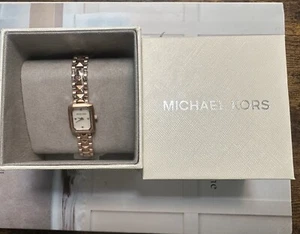 NWT Michael Kors MK4560 Women's Alane Mother of Pearl Dial Square 22mm Watch - Picture 1 of 6