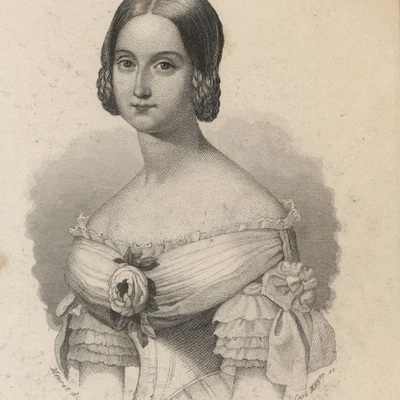 Porträt Maria Karolina Augusta Herzogin Aumale Carl Mayer Stahlstich Mitte 19 Jh - Bild 1 von 3