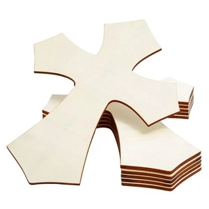 6x Easter Unfinished Wooden Cross Cutout for Home School Church Decor DIY Crafts - Picture 1 of 10