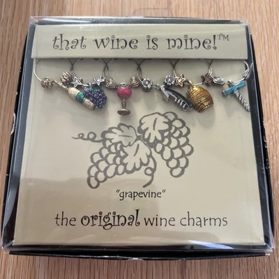 Dijes de vino que el vino es mío vid 6 piezas marcadores dijes etiquetas copas vino Foto 1 de 4