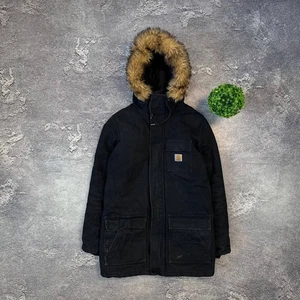 Vintage Carhartt Siberian Parka 3M Thinsulate Black Faded Jacke Herren Größe XS - Bild 1 von 24
