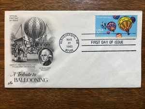 A Tribute To Ballooning 1983 First Day of Issue Cover Stamp Albuquerque NM - Picture 1 of 4