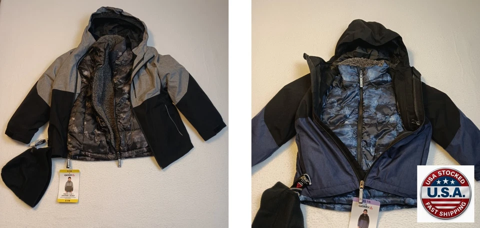 Gerry Youth 4-in-1 Systems Jacket XS/S Reversible Inner Coat Winter Snow NWT - Image 1 of 1