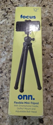 Onn Focus Flexible Mini Tripod Smartphone Cradle GoPro Mount Adjustable 12" - Image 1 of 4
