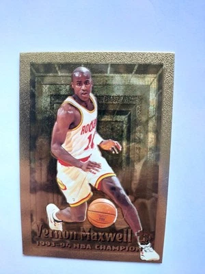 NBA - 1994 Topps Embossed (Gold Foil) - Card #37 Vernon Maxwell - NBA Champion  - Image 1 of 2