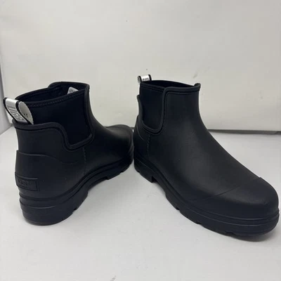 UGG 女士 Droplet Chelsea 防水雨靴 ~ 黑色 ~ 美国 10 码 - 英国 8 码 — 第 1/4 张图片