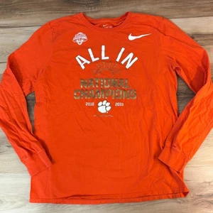 Nike Men's Clemson Tigers All In National Champions Long Sleeve T Shirt Size L - Picture 1 of 6