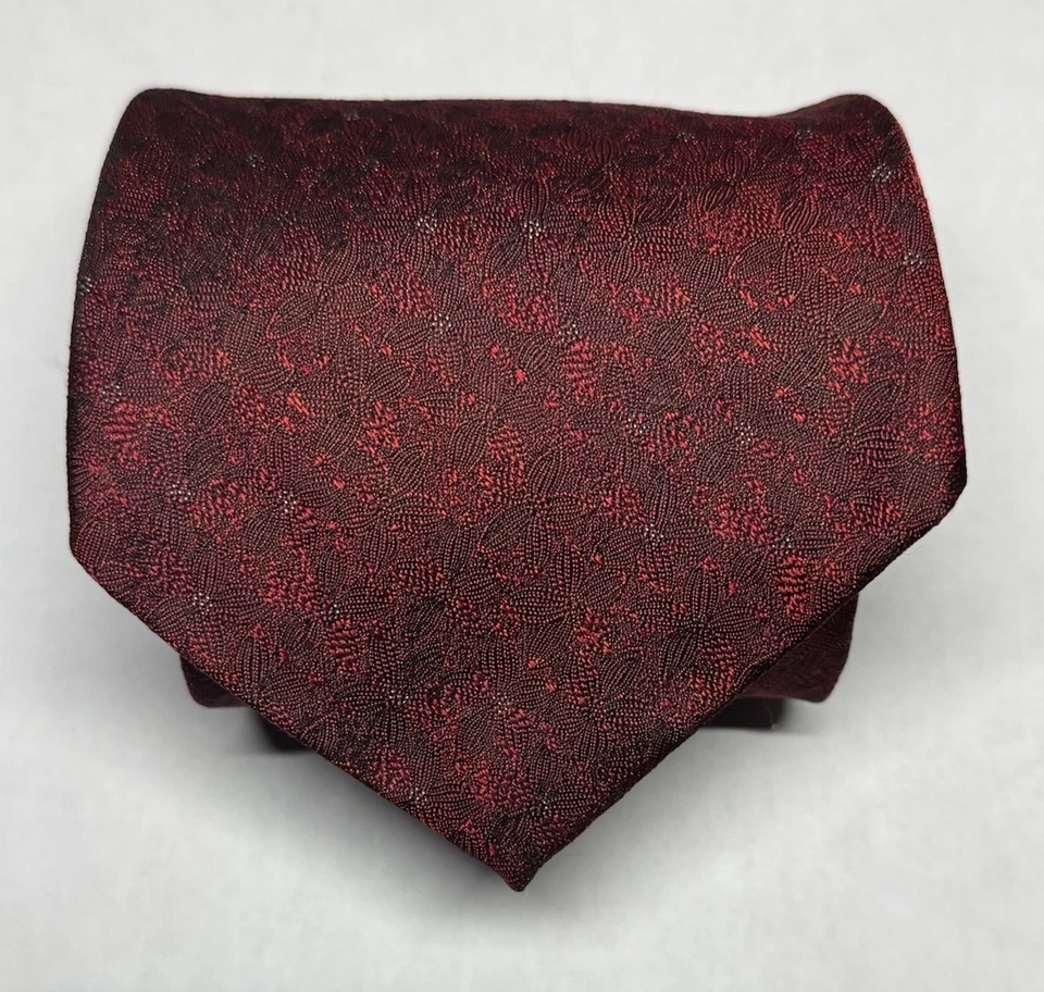 Robert Talbott, lo mejor de su clase, 100 % seda, rojo, negro, con diseño de flores Foto 1 de 3
