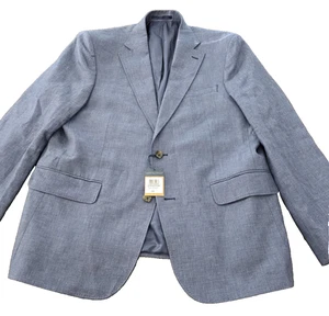 Chaqueta Charles Tyrwhitt Para Hombre Lino Algodón Calce Clásico Acero Color Azul Talla 44R - Imagen 1 de 9