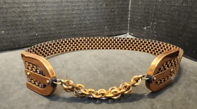 Cinturón de cobre Renoir diseño tejido vintage con cadena Foto 1 de 4