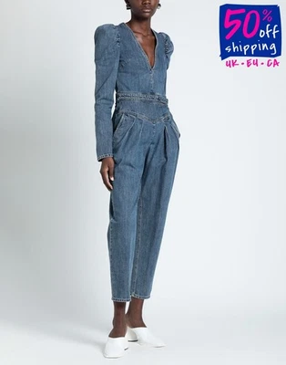 PVP €830 ROJO VALENTINO Mono Denim Una Pieza IT38 US2 UK6 XS Hecho en Italia Foto 1 de 4